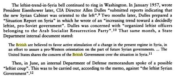 crimesofbrits's tweet photo. Syria in the 50s was a source of concern for Britain, US shared sentiment to change 'regime'. Plots later followed. https://t.co/v8cRLQAiaE