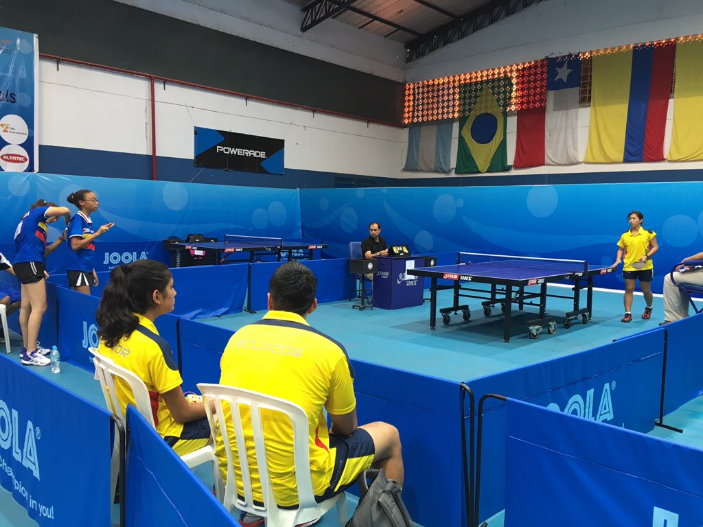 DeporteEc's tweet photo. Tenis de mesa: ecuatorianas @NathalyParede13 y Milena Plaza ya juegan la final por equipos ante Venezuela #JSEPY2015 https://t.co/m0m2aFLzAa