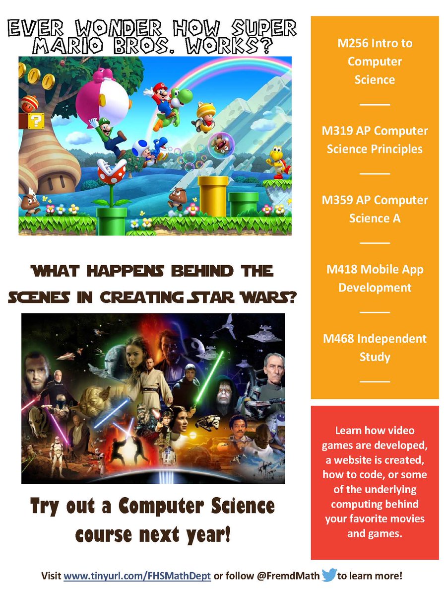 FremdMath's tweet photo. How was Mario Bros even made??? Uhm... MATH! Try a COMP SCI class next year and you can be the next Mario Creator!!! https://t.co/yg5Tt8Yzuv