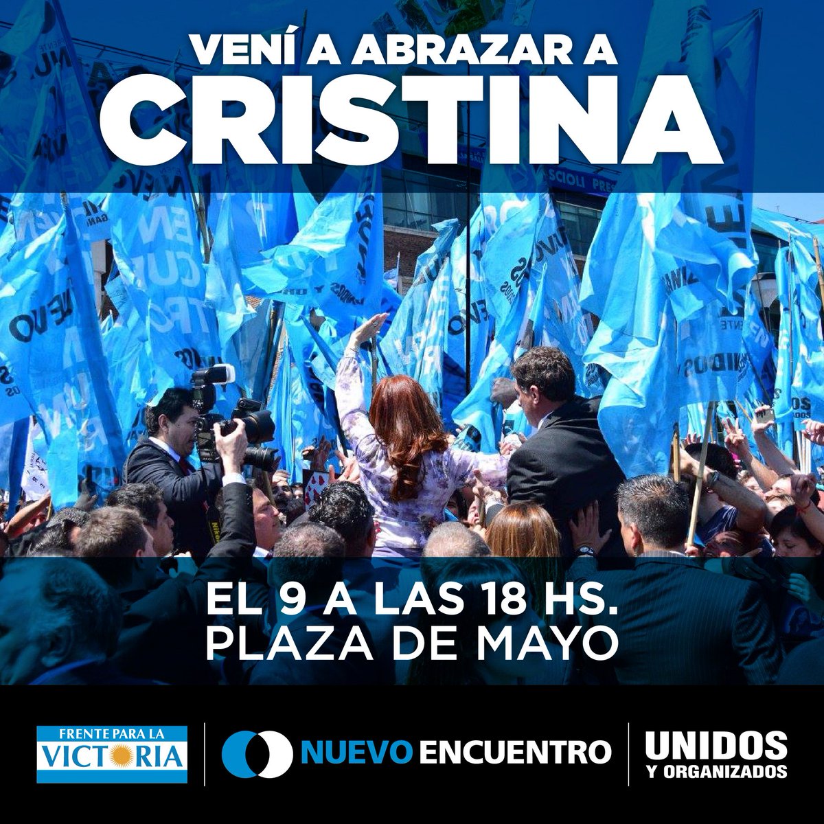 Sabbatella's tweet photo. Mañana a las 18 hs. vamos a Plaza de Mayo a abrazar a @CFKArgentina #CristinaConduccion https://t.co/lcYSzWFpDC