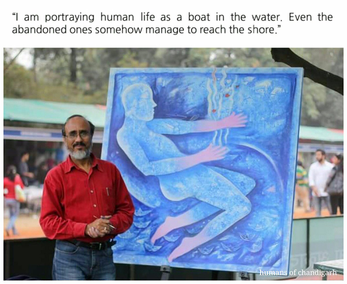 humanschd's tweet photo. “I am portraying human life as a boat in the water. Even the abandoned ones somehow manage to reach the shore.” #art https://t.co/TJTRznTr1Z