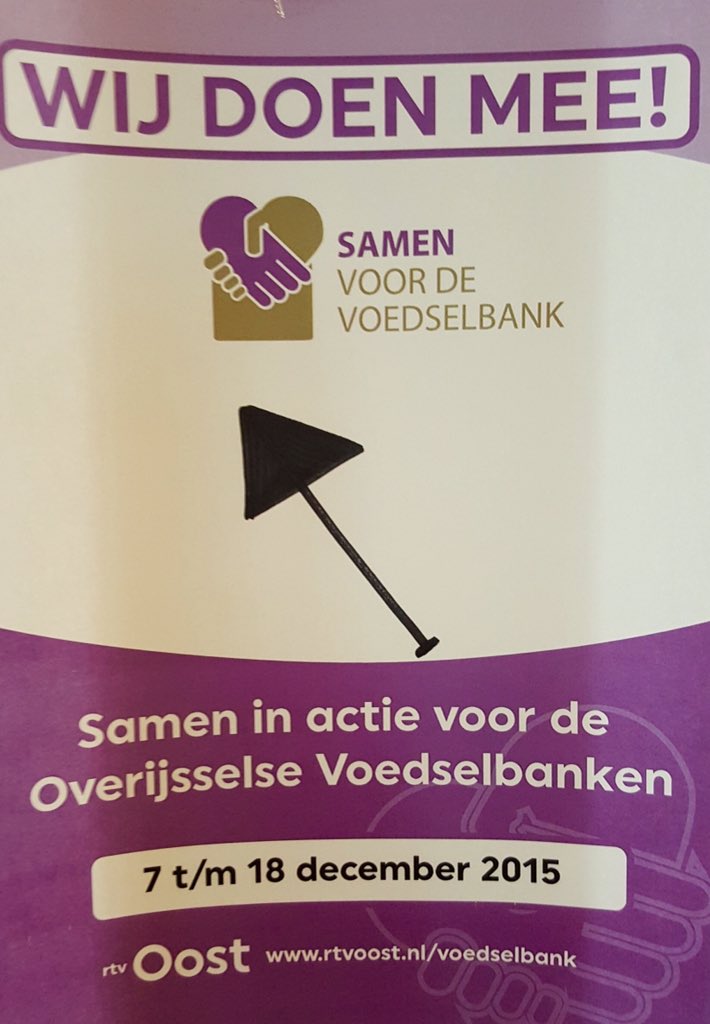 Natuurlijk doen ook wij mee. U ook? 
In onze hal is een inleverpunt ingericht.
Van harte welkom en bedankt .

#vb15.