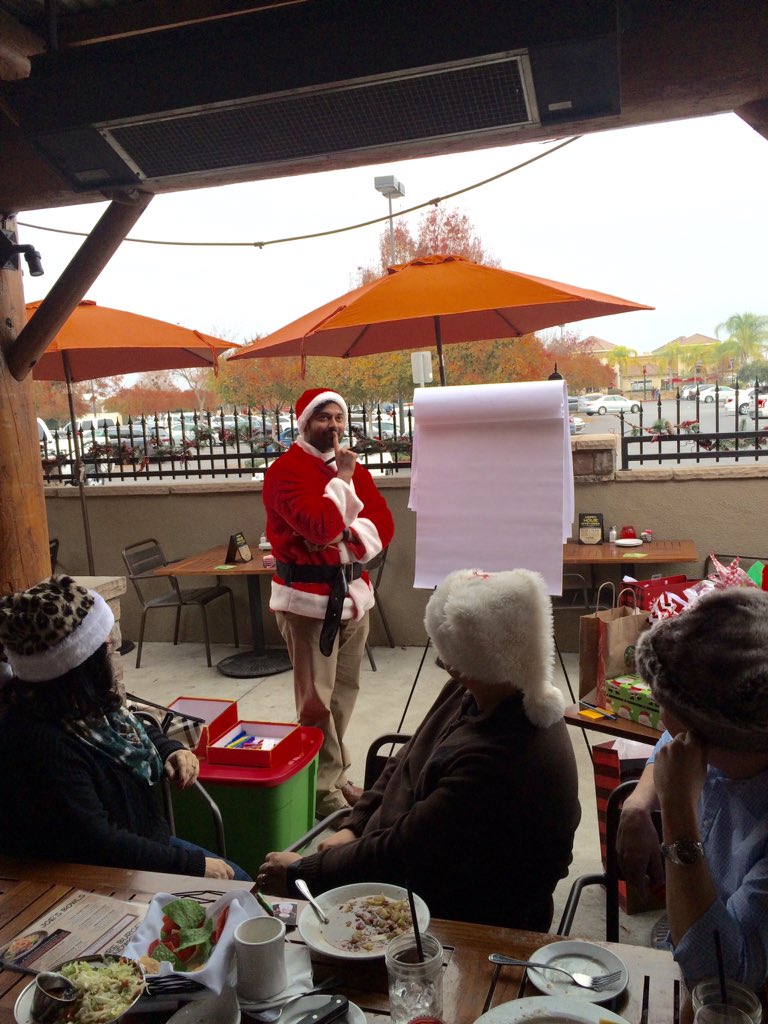 Santa came to town to play Christmas Pictionary! #youmaketarget #G295 #D218 <a href="/adam_navin/">Navin Prasad</a> <a href="/angel_yanke/">Angel</a> <a href="/ginajoosten/">Gina Joosten</a>