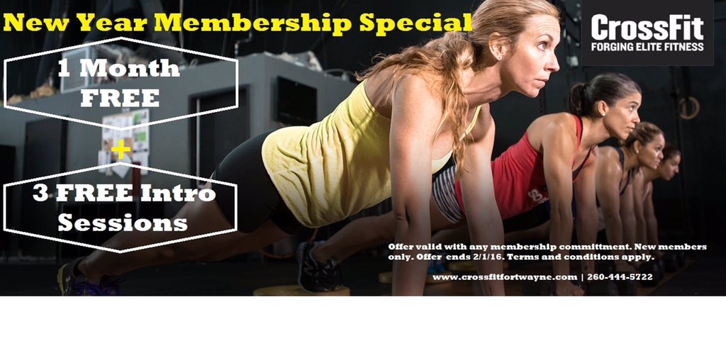 Get back in shape this New Year. Now through February 1, save on a CrossFit Fort Wayne membership. Call 260-444-5722