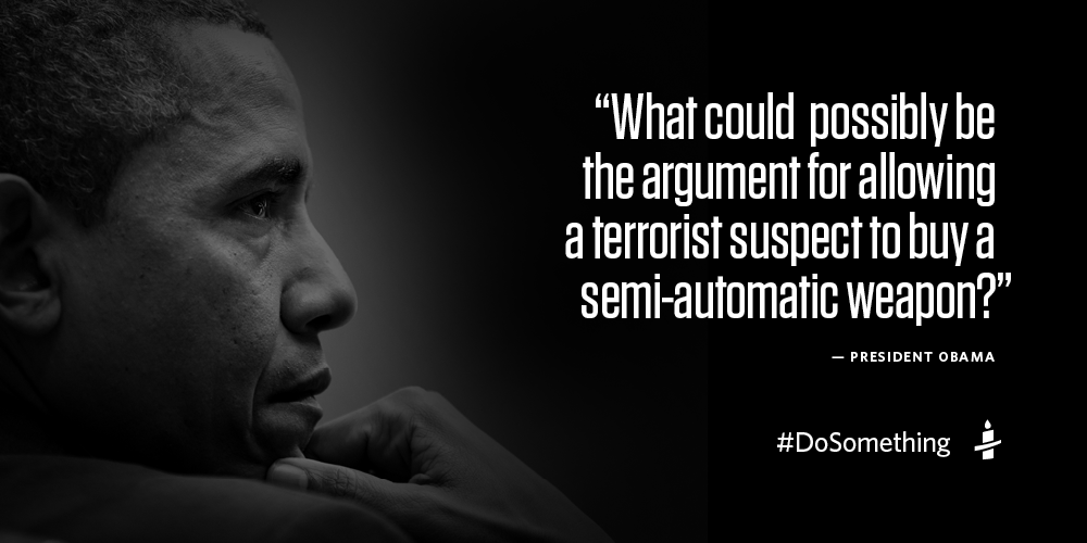 BarackObama's tweet photo. Closing the No-Fly List loophole is a no-brainer. #DoSomething https://t.co/UzbNQbUnor