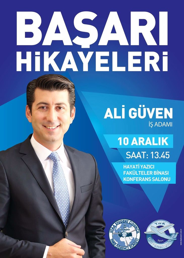THKU_Konsey's tweet photo. Öğrenci Konseyi Başkanlığı olarak bu senenin ilk Başarı Hikayeleri konferansını Ali Güven ile düzenliyoruz. https://t.co/JT3mHPALuc