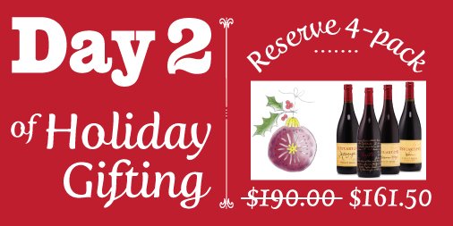 RStuartWine's tweet photo. Drink Pinot and be merry! Today is #day2 of Five Days of Holiday Gifting #reservepinot https://t.co/JQAFR5FbjS https://t.co/ROqT9CQ5mT