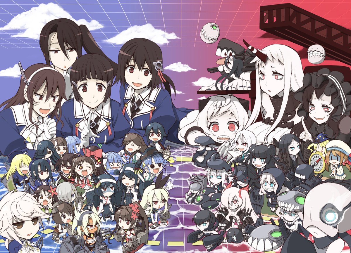 辻一穂 در توییتر 艦これ集合絵完成しましたー T Co Sjhylg8eh2