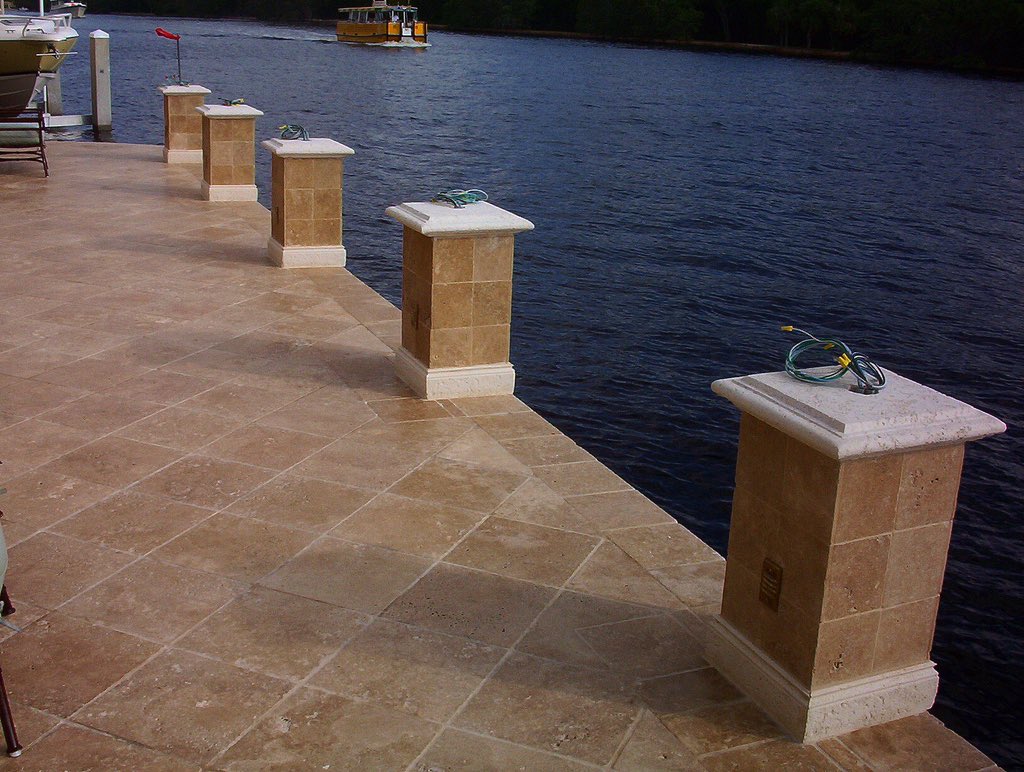 SquareOneStone's tweet photo. These Walnut Travertine Pavers are the perfect hard scale for this dock. #travertine #pavers #squareonestone https://t.co/OnrJXg2QlV