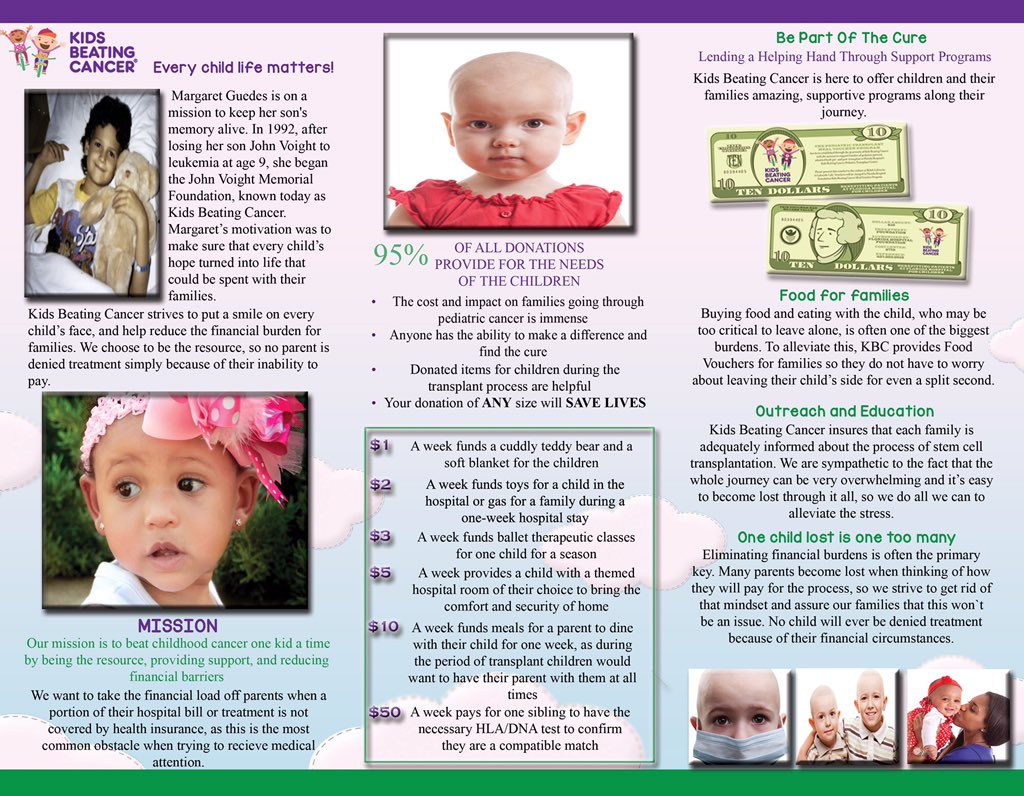 KarolinaSpan's tweet photo. Presented our final product for Kids Beating Cancer today😁 Extremely proud of our brochure! #ENG209 @DrCoffae https://t.co/rorFQeHnLb