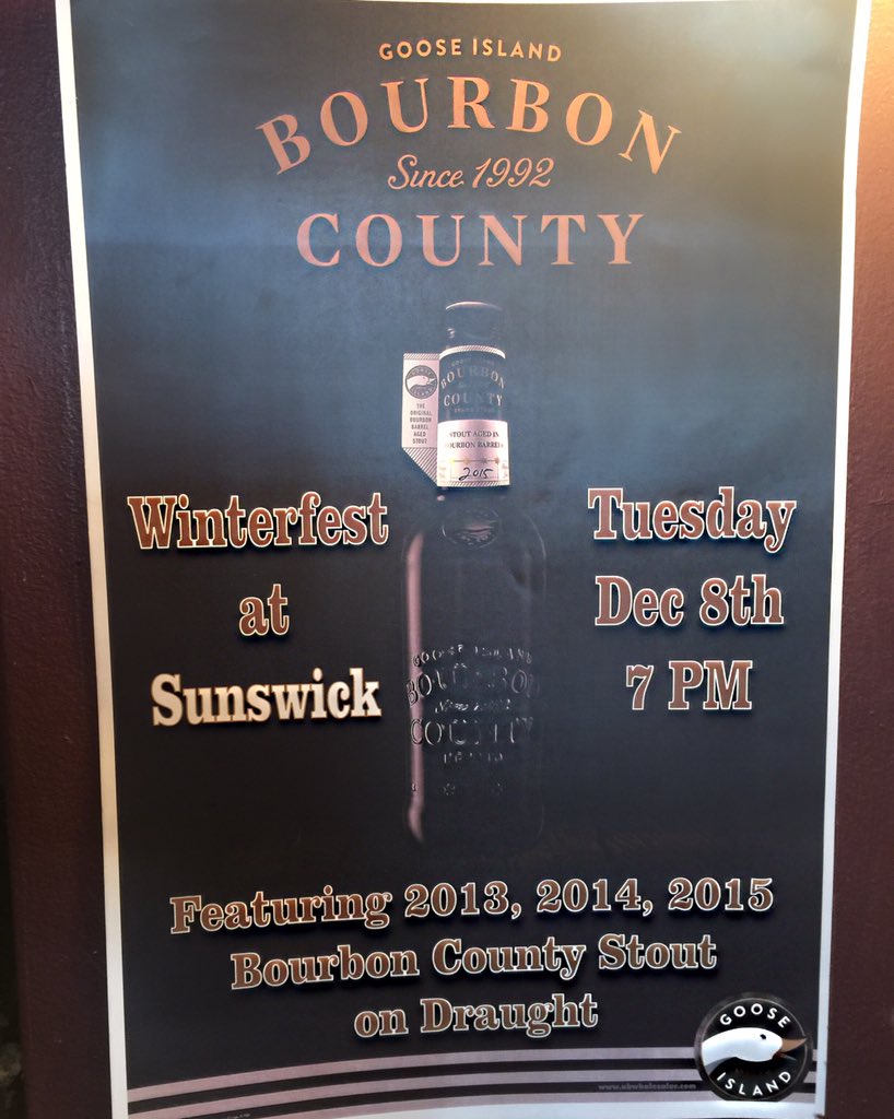 Happening tonight at Sunswick! Bourbon stouts on tap! 14% !! #GooseIsland #Sunswick #Astoria