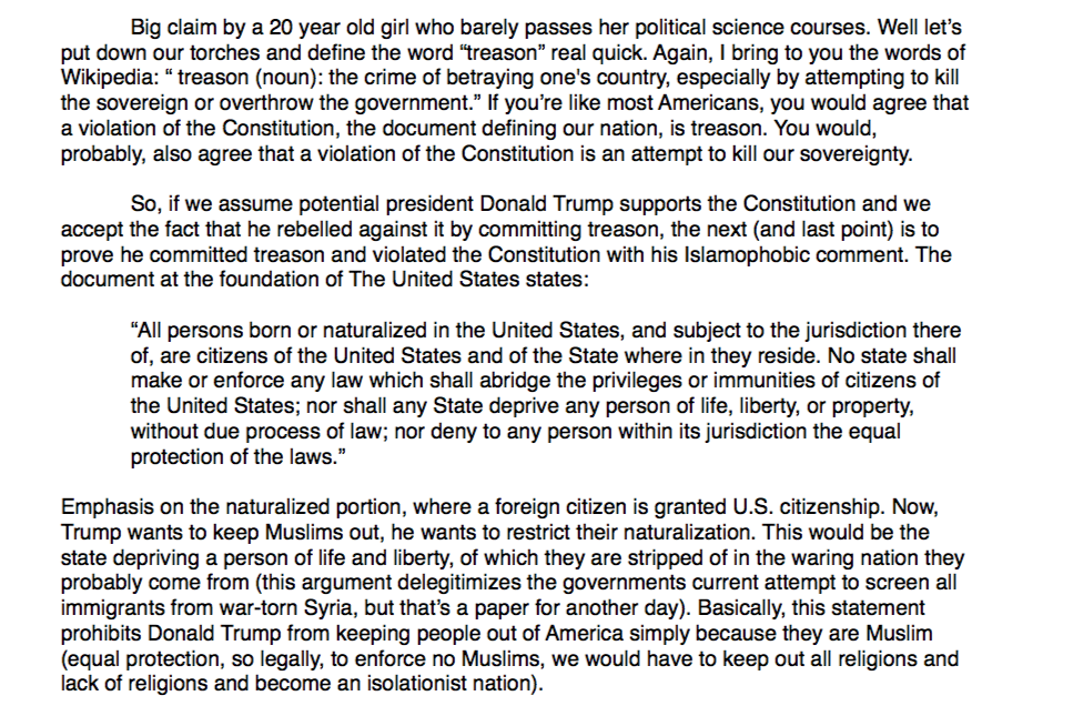 leispotatochips's tweet photo. I wrote a paper on why Donald Trump actually can be disqualified from the race, legally, kind of. https://t.co/EX6sYzZL9l