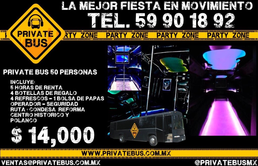 PrivateBusMx's tweet photo. No esperen y disfruten del @PrivateBusMx de 50 personas solo 14,000 tel 59901892 https://t.co/jzAJAZD2FJ #CDMX https://t.co/RYnFG9OxyH