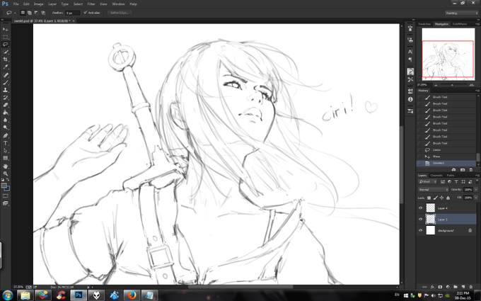 A quick sketch of ciri! ♥ 