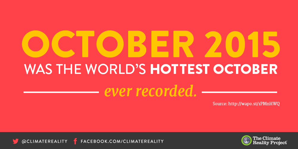 ClimateReality's tweet photo. 2015 will probably be the hottest year ever — but 2016 might top it https://t.co/Bx2QadpECT   #ActOnClimate #COP21 https://t.co/nyZRHaTuWq