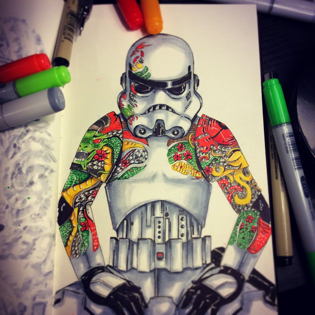 KennethDesigns's tweet photo. Can't wait for Star Wars. Did a little sketch to show my excitement. https://t.co/0tnuOmVZKl