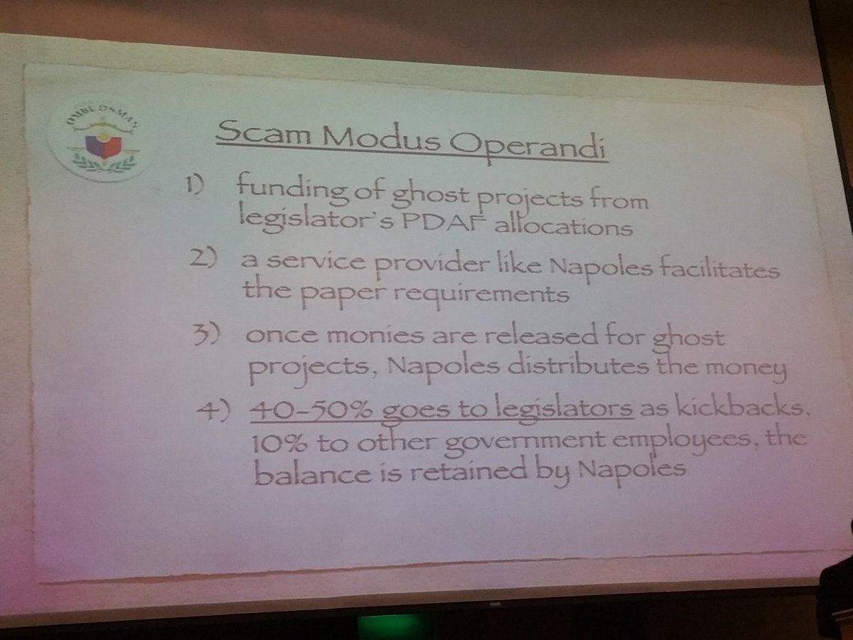 philippinebeat's tweet image. MO used in #PDAFScam accdg to Mosquera #DataSummitPH