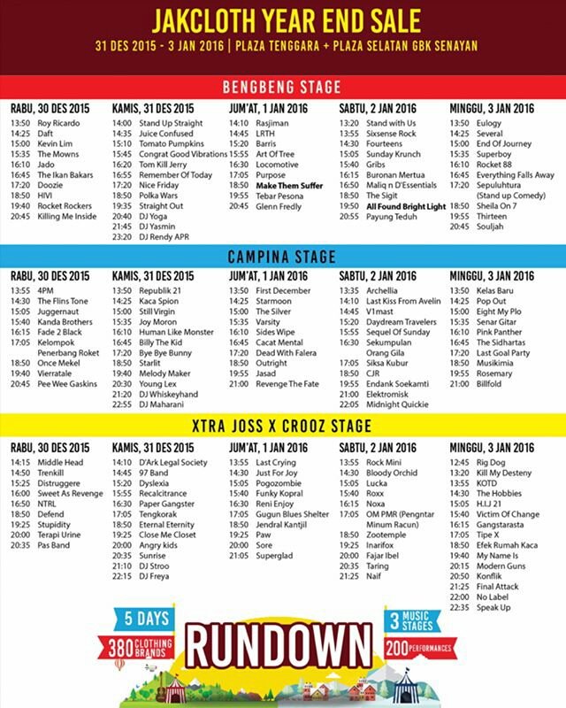 (Info) <a href="/TomatoPumpkins/">Tomato Pumpkins</a> perform 3.10pm Thursday, 31 December 2015 in Beng-Beng Stage <a href="/JakCloth/">JakCloth</a> YES