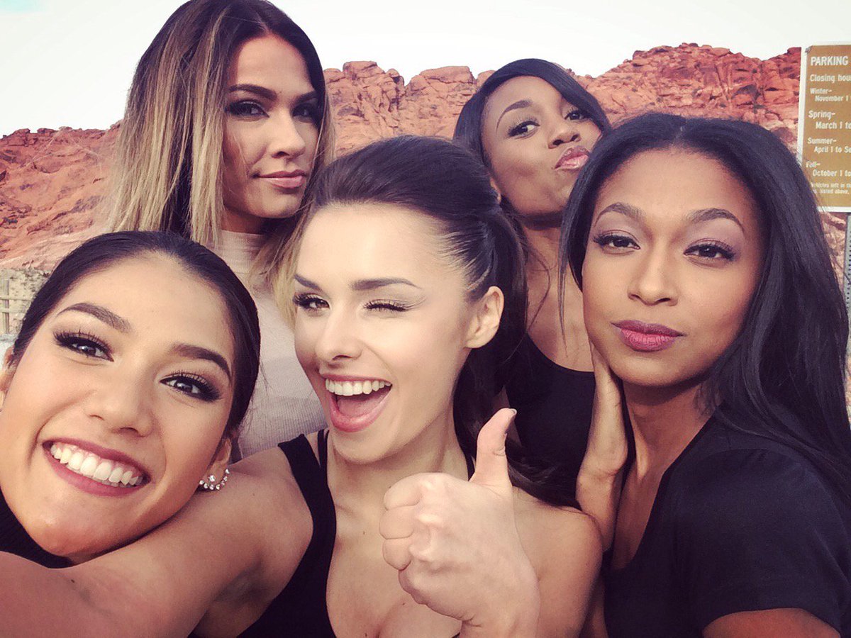 MissUniverse's tweet photo. After a day of hiking, #MissUniverse Thailand, Finland, Poland, South Africa &amp; Haiti are on to their next journey. https://t.co/WKjhKbOEWl