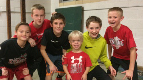 TMSCrusaders's tweet photo. The "Super Fans" here! 2 big wins tonight for TMS 7th &amp; 8th basketball over O'Fallon Carriel! #triadproud https://t.co/9hAzbJ9AyQ