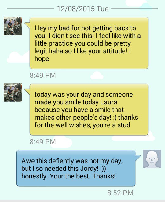 LauraVacek's tweet photo. Shoutout to @A1RLESSjordan for always coming in clutch when my day needs to be a little better 💕👌 https://t.co/ynSKdupUgX