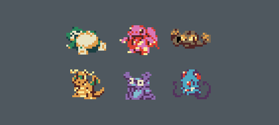 skypirateradio's tweet photo. More monsters in my pocket @JoeCreates style for @Pixel_Dailies #pixelart #pokemon https://t.co/2iK8Sxoom3