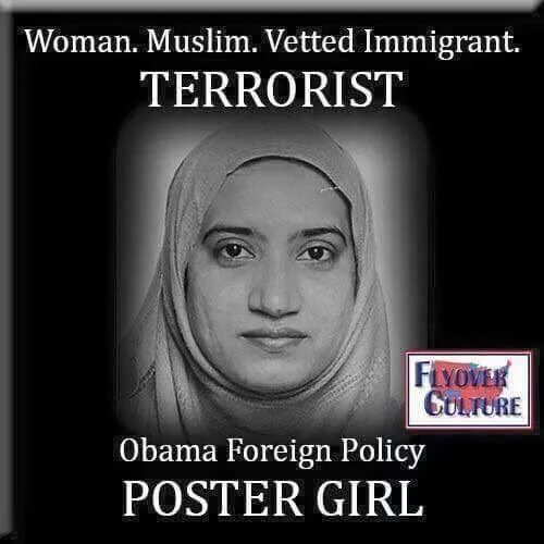 dpbearden's tweet photo. Women are not terrorists. Right? #parisinflames #sanbernardinoshooting #refugeesnotwelcome #deportmuslims https://t.co/HYIcCd37Br