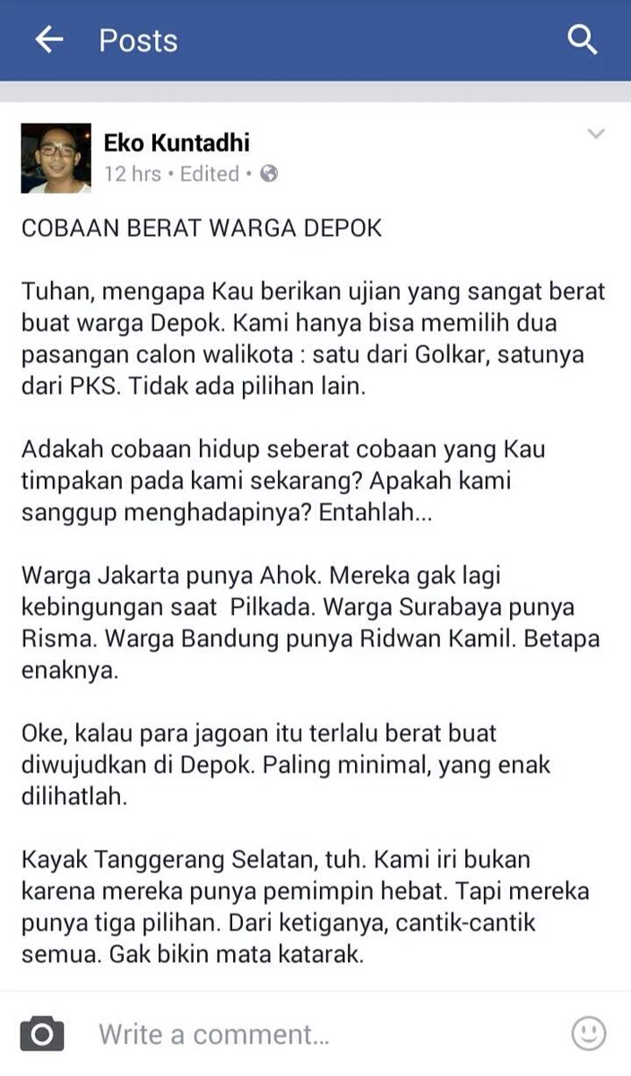 negativisme's tweet photo. *alfatihah* @wakilgubernurKW: #SaveDepok
Plis bantu doa cc @negativisme @THlNKWL @WJB__ https://t.co/iQKrkU19To