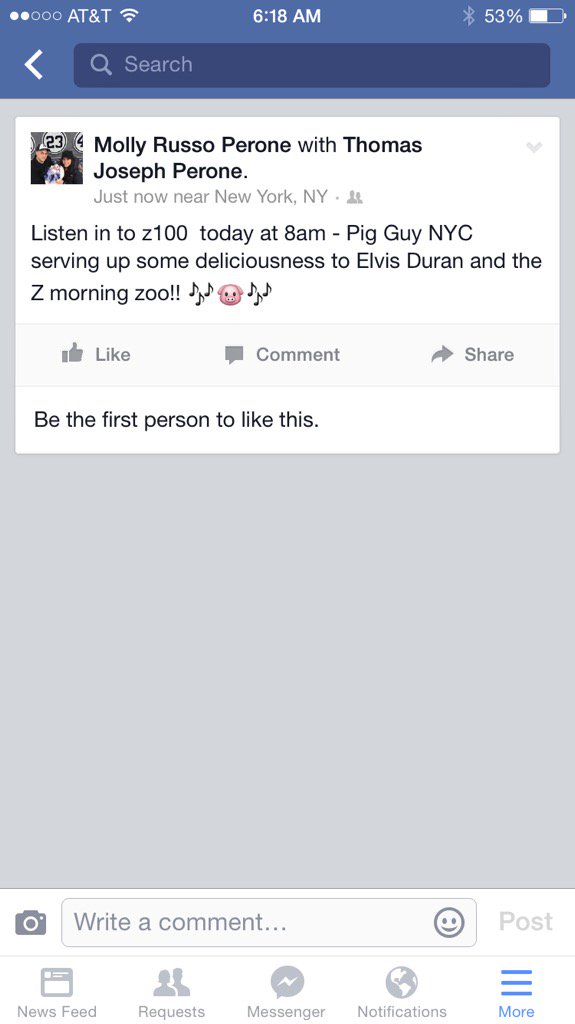 MollyPerone's tweet photo. 🎶🐷🎶 #pigguy #pigguynyc #PIGGUYNYCBAYRIDGE #z100 #zmorningzoo #elvisduran 🎶🐷🎶  @PIGGUYNYC @Z100NewYork @elvisduran https://t.co/N3zAoXHAvU