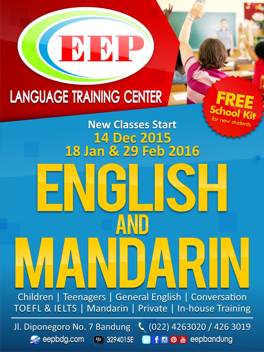 infobdg's tweet photo. Les TOEFL / IELTS? Di @eepbandung akan ada kelas baru dimulai 14 Des ini &amp; dapatkan Placement Test gratis! https://t.co/U4YGoVCHTu