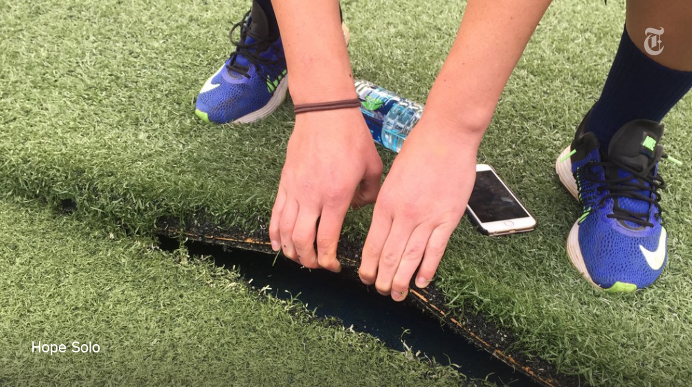 nytimes's tweet photo. The U.S. women's soccer team refuses to play on turf it calls unsafe. Men only play on sod. https://t.co/SPD7gwSQlb https://t.co/sWMLpRYf2g