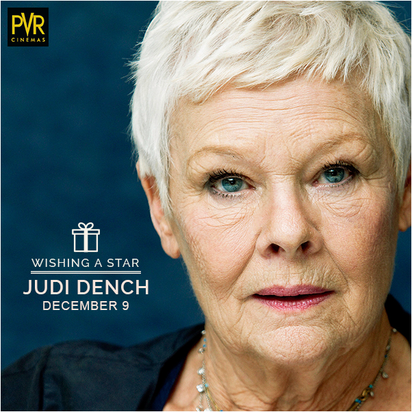 Actress Judi Dench is known well for playing M in several James Bond films. We wish her a very happy birthday. 