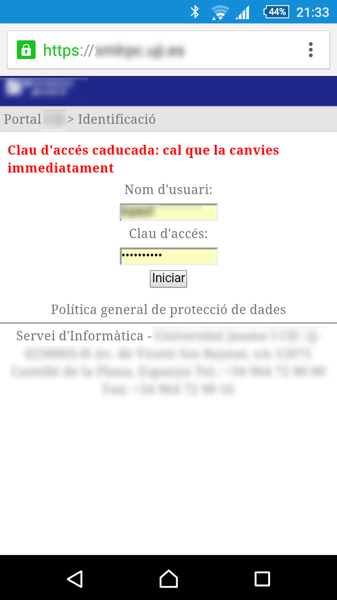 zepolson's tweet photo. "No se puede iniciar sesión: contraseña caducada. Inicie sesión y cámbiela" #CuartoTrienio https://t.co/fepur3DFVk