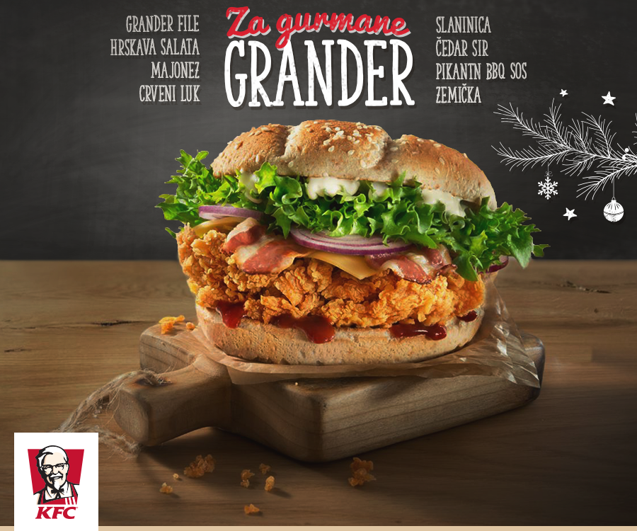 KFCSrbija's tweet image. 100% sveže pileće meso. 100% pravi izbor. 
#kfcsrbija #grander #restaurant #sandwich #thebestsandwichever #tasty