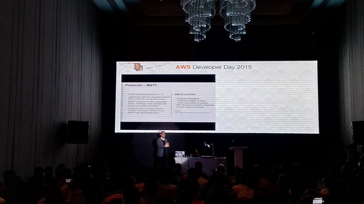 BangBitTech's tweet photo. #MQTTS vs #HTTPS #TCP communication protocol for #IoT, 93x faster 11.88x less battery usage #AWSDeveloperDay #AWS https://t.co/IQ83q1180b