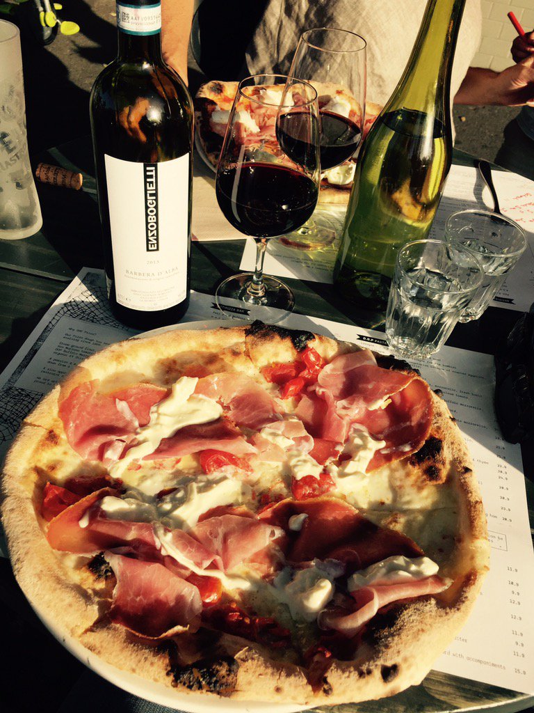 Is it just me or is the pizza <a href="/DOC_pizza/">DOC Pizza</a> seriously bloody good ! Quality time with aunty monica #docpizza #barbera