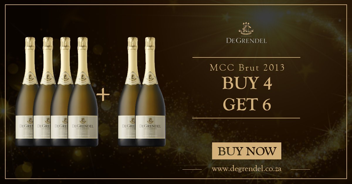 FOR 48 HOURS ONLY: Buy 4 bottles of De Grendel MCC Brut 2013 and get 2 FREE! BUY NOW >> bit.ly/DGMCCSpecial