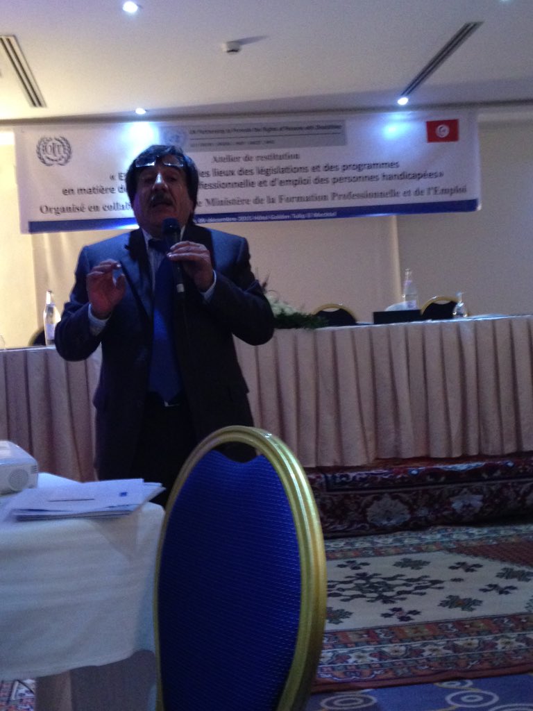 mounir_tabet's tweet photo. Dr Youssef Qaryouti @ILO adding great value to work of @UN in #tunisia on legislation &amp; employment of handicapped https://t.co/xbe5WY56gv