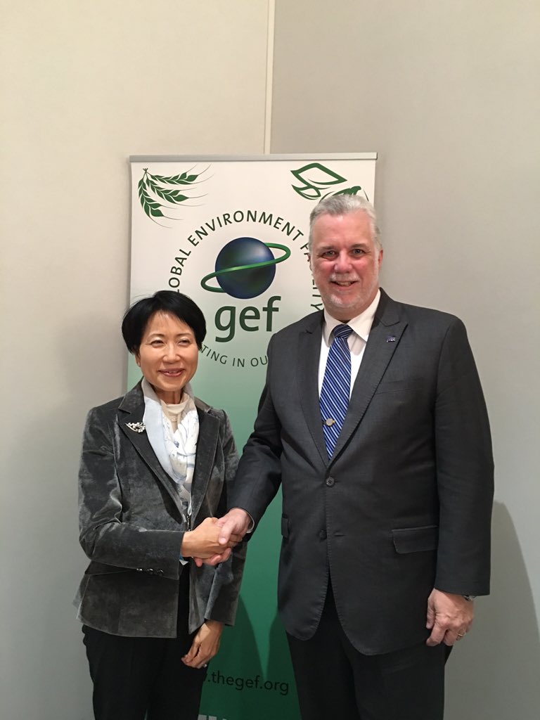theGEF's tweet photo. #GEFCEO Ishii w @phcouillard welcome #Quebec $6m CAD 2 #LDCF #climate fund #cop21 https://t.co/3pjKx4lTAR https://t.co/WCPkYvVA2g