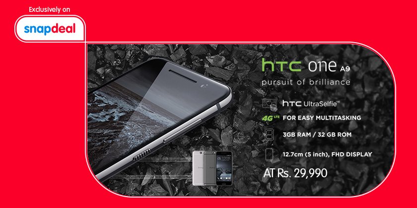 In the #PursuitOfBrilliance? Get the HTC One A9 exclusively on Snapdeal! Visit: bit.ly/_HTC_One_ <a href="/HTC_IN/">HTC India</a>