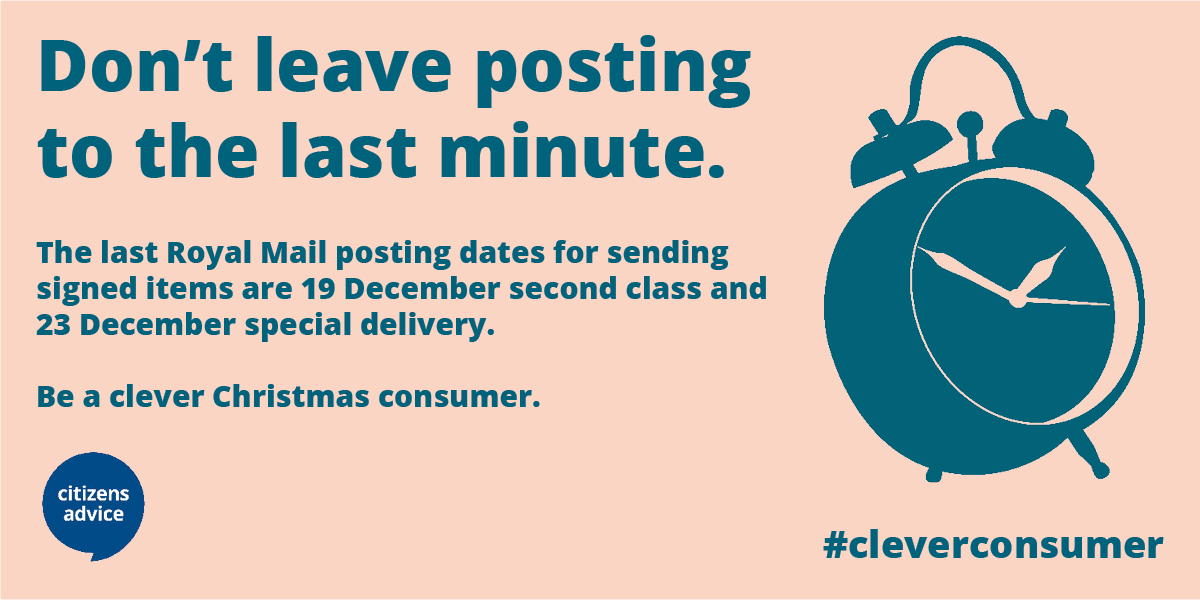 Make sure you get your christmas posting done before last posting dates! #cleverconsumer bit.ly/1Oc1EEF