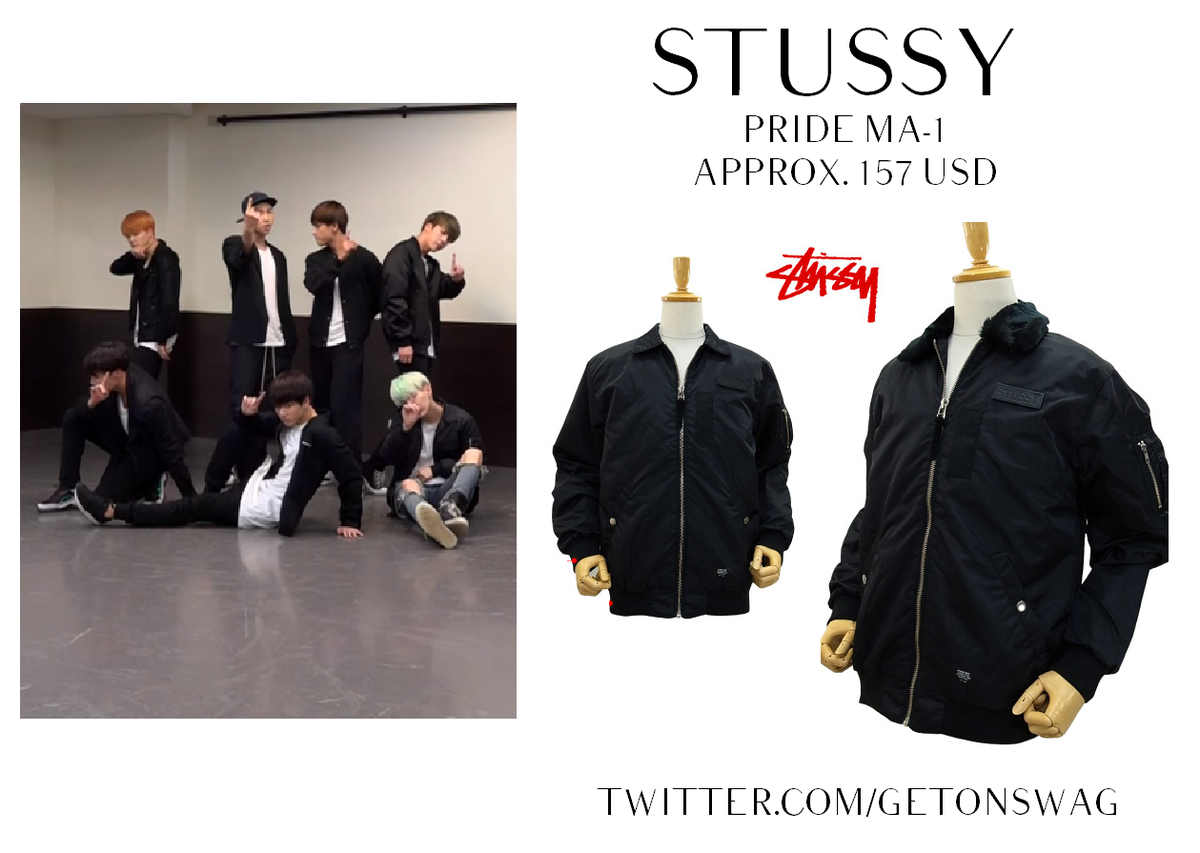 SUGA #BTS 151209 RUN dance practice #SUGA STUSSY PRIDE MA-1 BOMBER