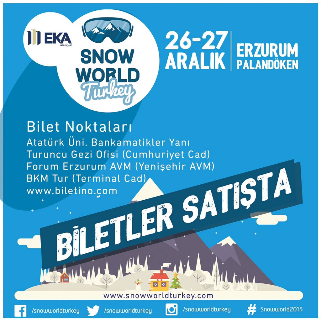 snowworldturkey's tweet photo. Bilet Satış Noktaları:
https://t.co/bVpAiInN7h
#snowworld2015 https://t.co/bn1gZZCTYk