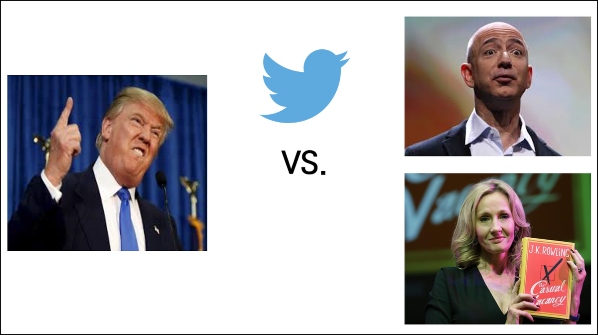 changeground's tweet image. 도널드 트럼프 VS. 조앤롤링 &amp;amp; 제프베조스
무슬림 입국금지에 대한 트위터 설전!
goo.gl/r6jMvd