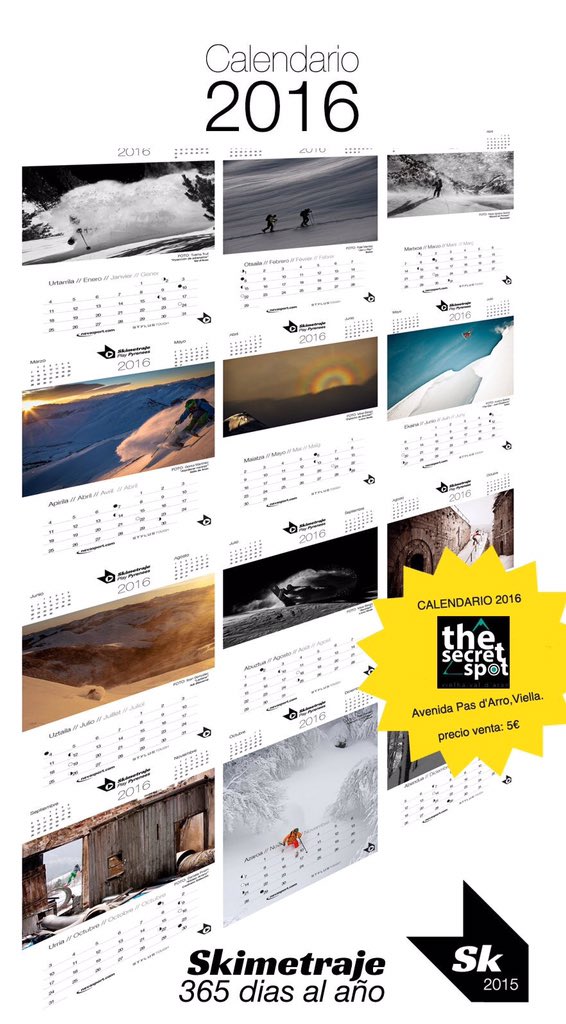 gkmph's tweet photo. ¿Buscas regalo original? regala calendario DO #Pirineos ya en @secretspotaran #ValdAran - #Skimetraje https://t.co/w84CxgM0Sm