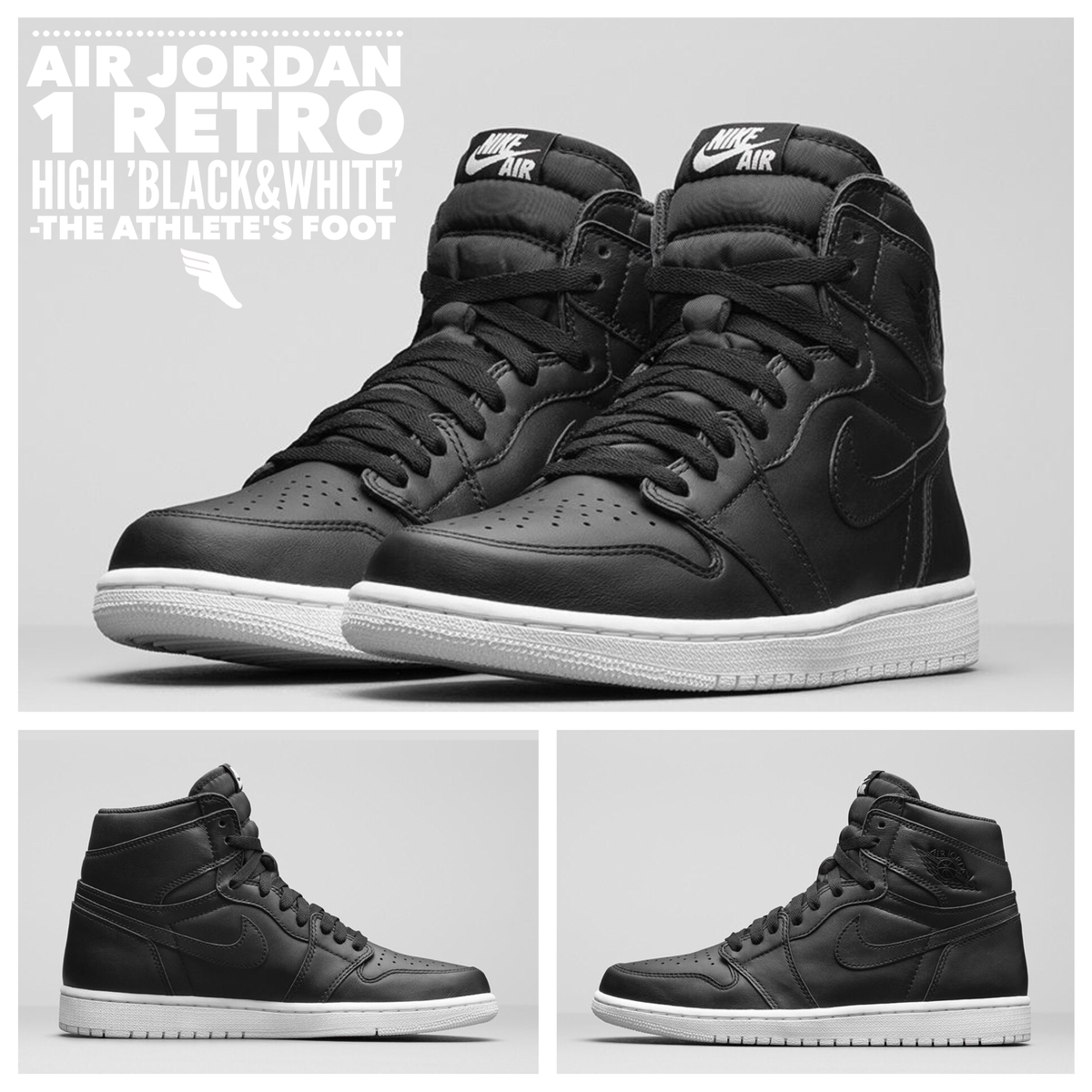 air jordan 1 black with white bottom