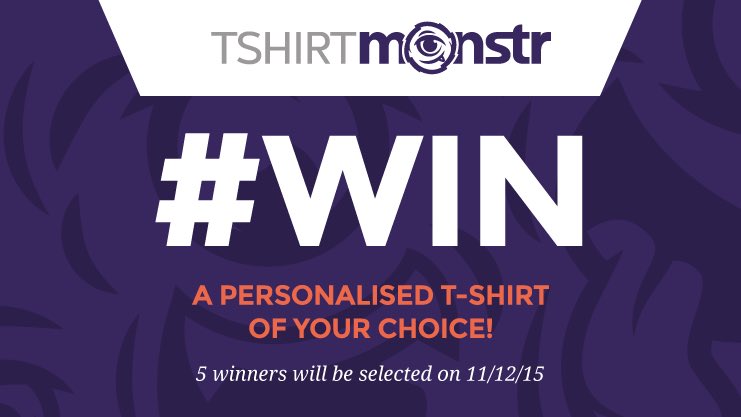 tshirtmonstr's tweet photo. Want a #FREE personalised t-shirt from our online store?! FOLLOW &amp; RT for your chance to #WIN 🎉 https://t.co/p0NKYmQxBs