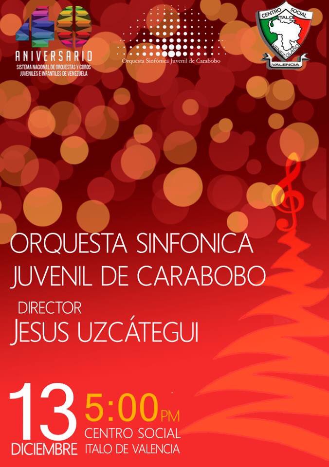 OSJCarabobo's tweet photo. Este Domingo 13 Club Italo Valencia 5:00pm https://t.co/X1WUZ6YWGm