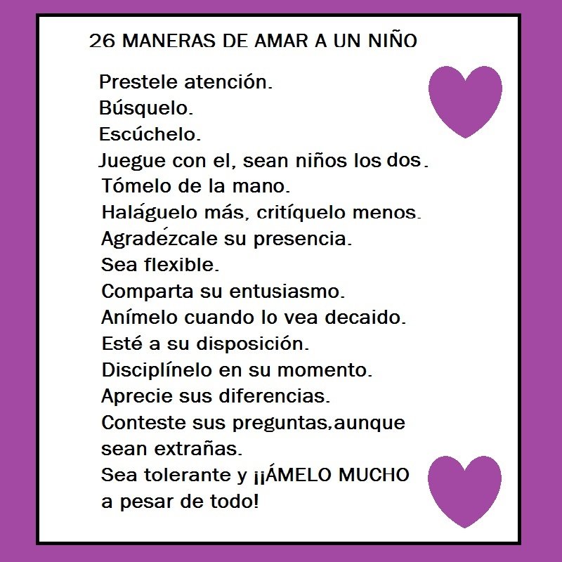 Mandala Educativo on X: Hay muchas maneras de amar a un niño yo les  planteo 26, tienes alguna otra?Comparte tu manera de #Amaraunniño   / X