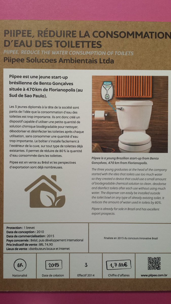 Only 2.5€ to save 1,200L #water/month  consumption at home w/ <a href="/Piipee_br/">PiiPee</a>: Easy #ActOnClimate! #solutionscop21#cop21